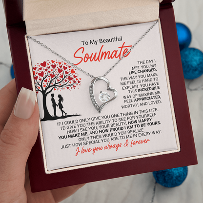 To My Soulmate Necklace - Soulmate Jewelry for Her - Anniversary Birthday Gift for Wife Girlfriend Soulmate