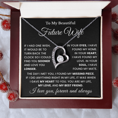Valentine's Necklace Gifts For Future Wife With Message Card Elegant Gift Box