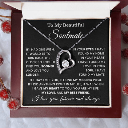 To My Soulmate - My Life, My Love & My Best Friend - Forever Love Necklace
