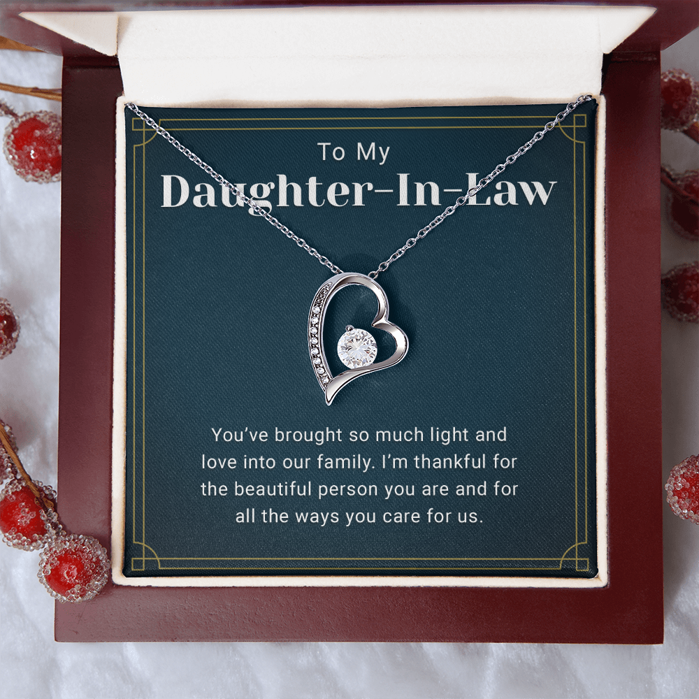 Daughter in Law Necklace With Heartfelt Message Card & Gift Box