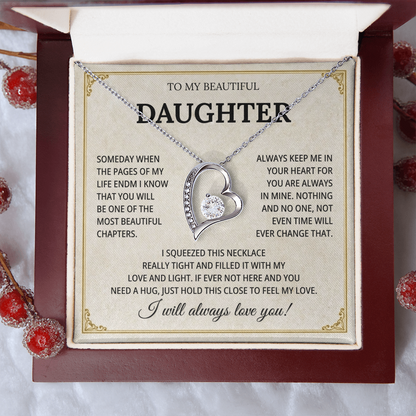 To My Beautiful Daughter Necklace From Mommy, Perfect for Mother's Day