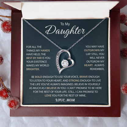 To My Daughter - a Sentimental Gift for Her From Mom Dad - Forever Love Necklace