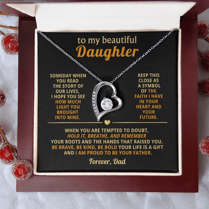 Meaningful Gift for Daughter - I Am So Proud of You - Forever Love Necklace