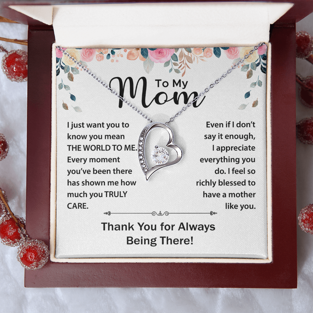To My Mom - Your Love is Boundless - Necklace With Heartfelt Message Card