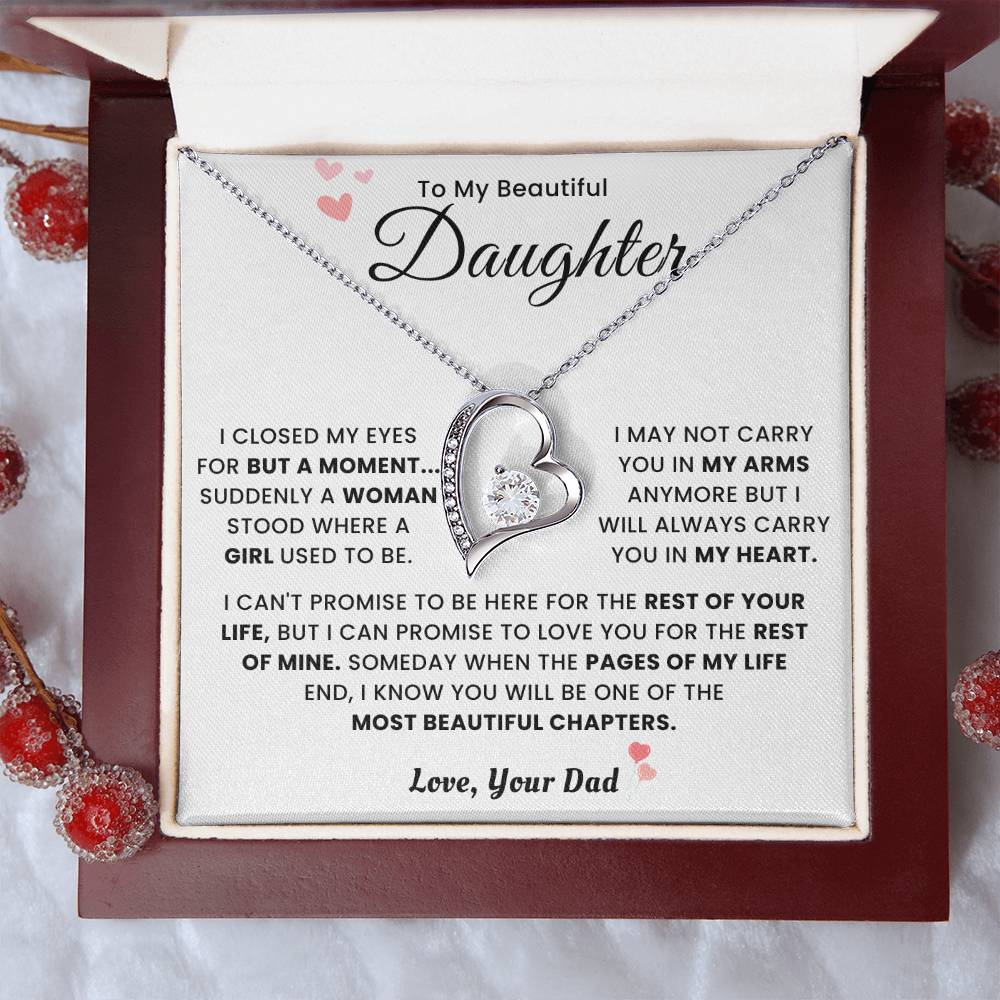To My Daughter Necklace From Mom Dad - Mother's Day Jewelry With Gift Box