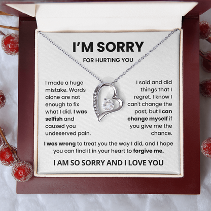 I'm Sorry Necklace Gift for Her- Apology to Girlfriend, Wife On Birthday, Valentines