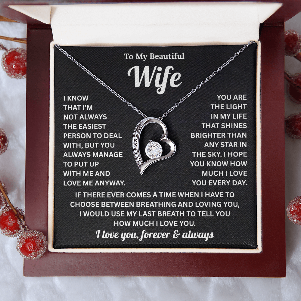 Gift for Beautiful Wife, Necklace for Wife From Husband, Valentine Gifts