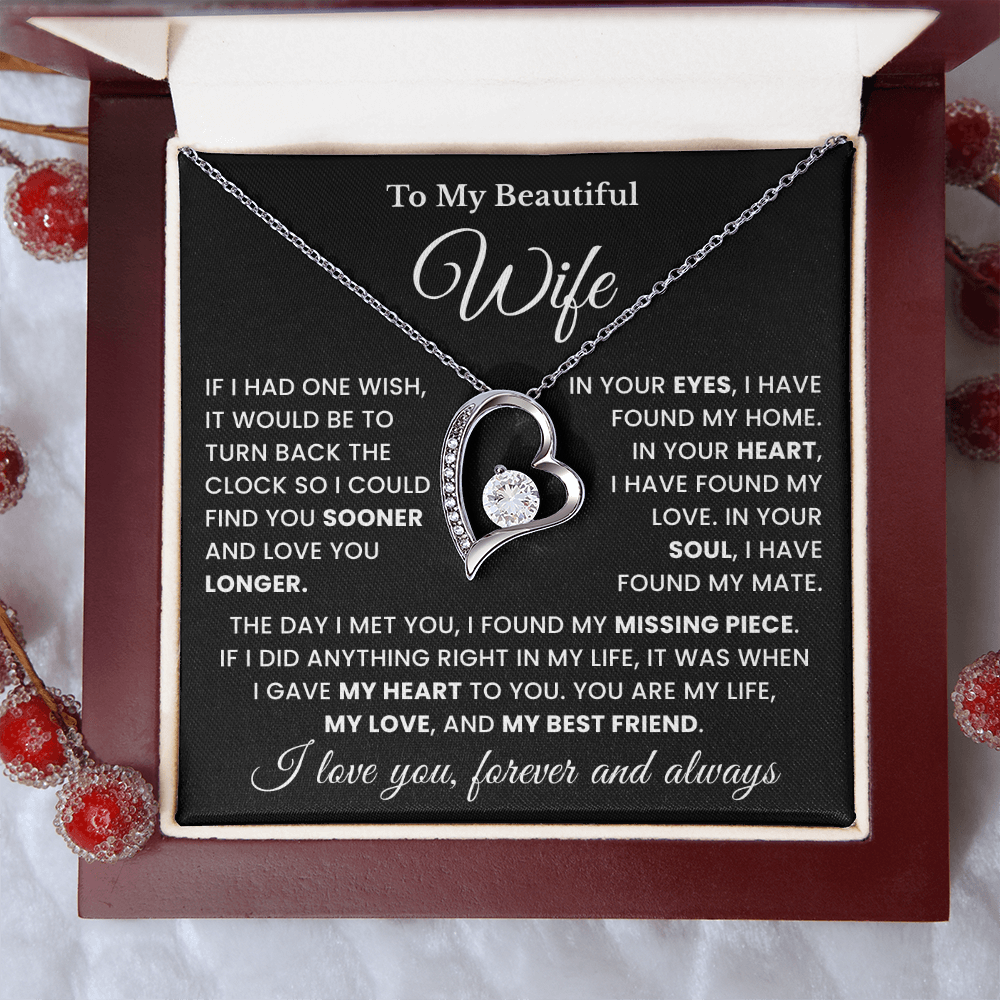 Necklace for Wife From Husband, Valentines Wedding Anniversary Gifts for Wife