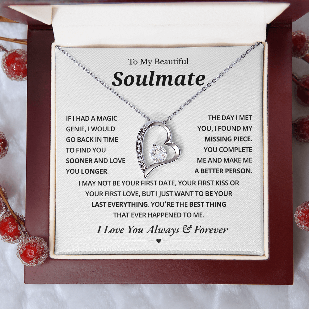 To My Soulmate Necklace for Wife From Husband, Jewelry for Girlfriends