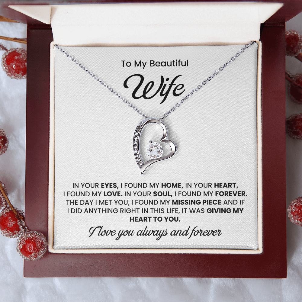 To My Wife Necklace | Gift for Wife Anniversary | Birthday Gift for Wife