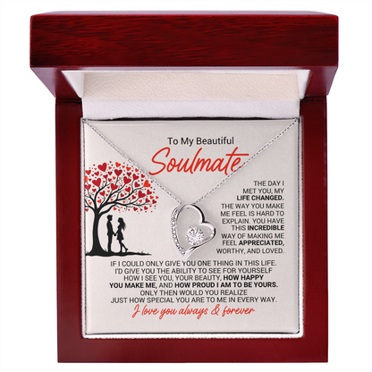 To My Soulmate Necklace - Soulmate Jewelry for Her - Anniversary Birthday Gift for Wife Girlfriend Soulmate