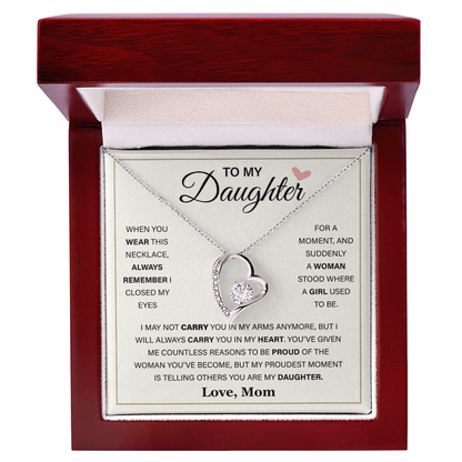 Daughter Gift From Mom, a Prayer for My Daughter - Forever Love Necklace