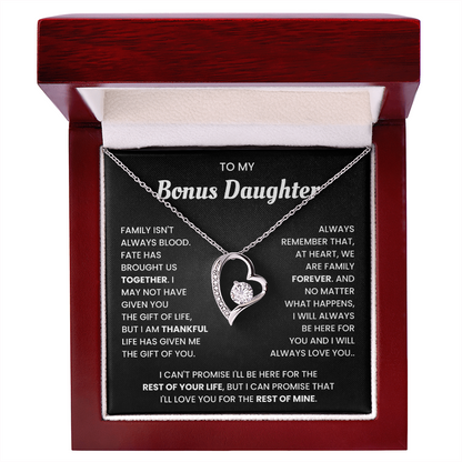 To My Bonus Daughter Necklace Gift From Bonus Mom Dad With Beautiful Gift Box