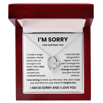 I'm Sorry Necklace Gift for Her- Apology to Girlfriend, Wife On Birthday, Valentines