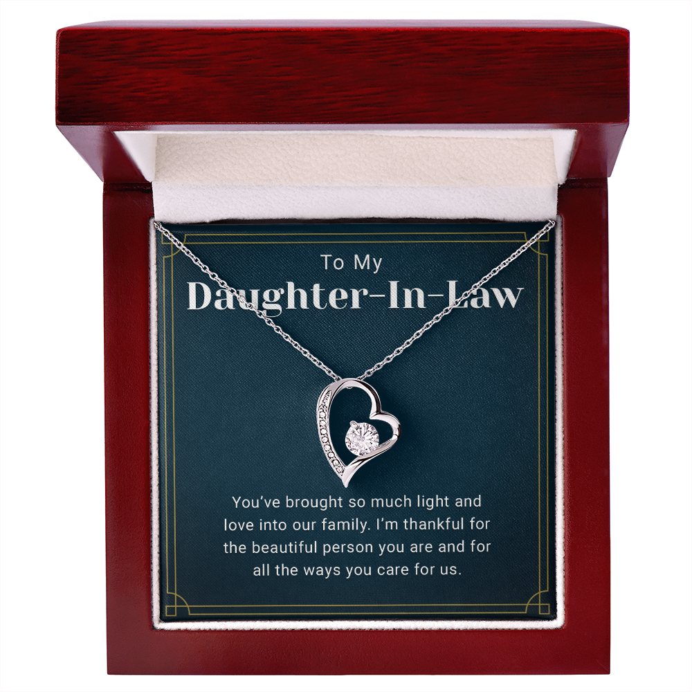Daughter in Law Necklace With Heartfelt Message Card & Gift Box