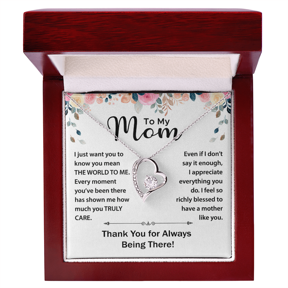 To My Mom - Your Love is Boundless - Necklace With Heartfelt Message Card