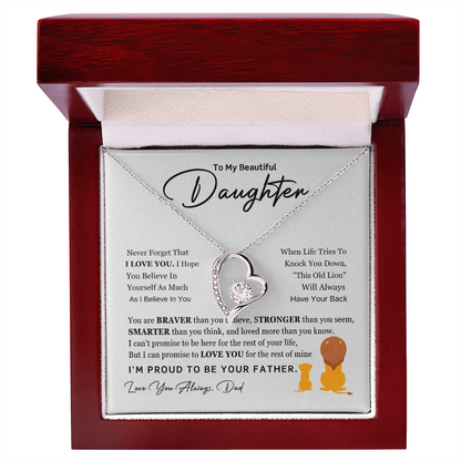 To My Daughter - Always Keep Me in Your Heart - Forever Love Necklace