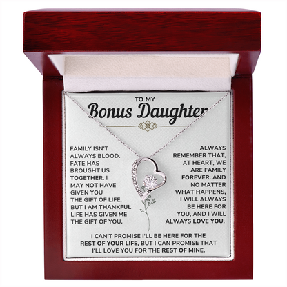 To My Bonus Daughter Gifts - Forever Love Necklace