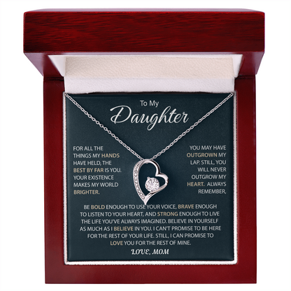 To My Daughter - a Sentimental Gift for Her From Mom Dad - Forever Love Necklace