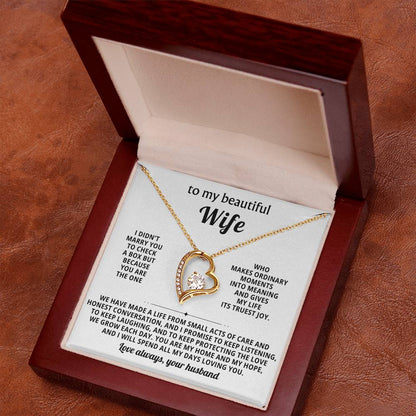 To My Beautiful Wife - Thinking About You Always Makes Me Smile - Forever Love Necklace