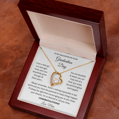 To My Daughter Graduation Gift Necklace From Mom