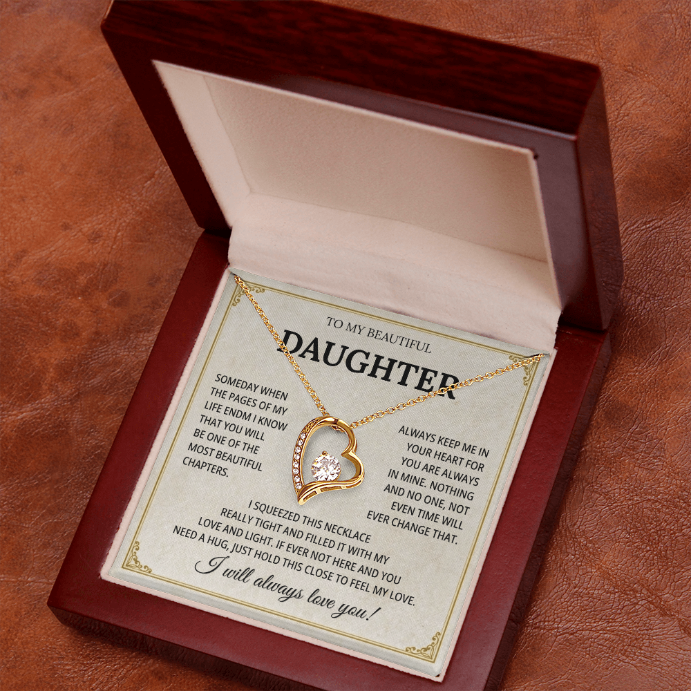 To My Beautiful Daughter Necklace From Mommy, Perfect for Mother's Day