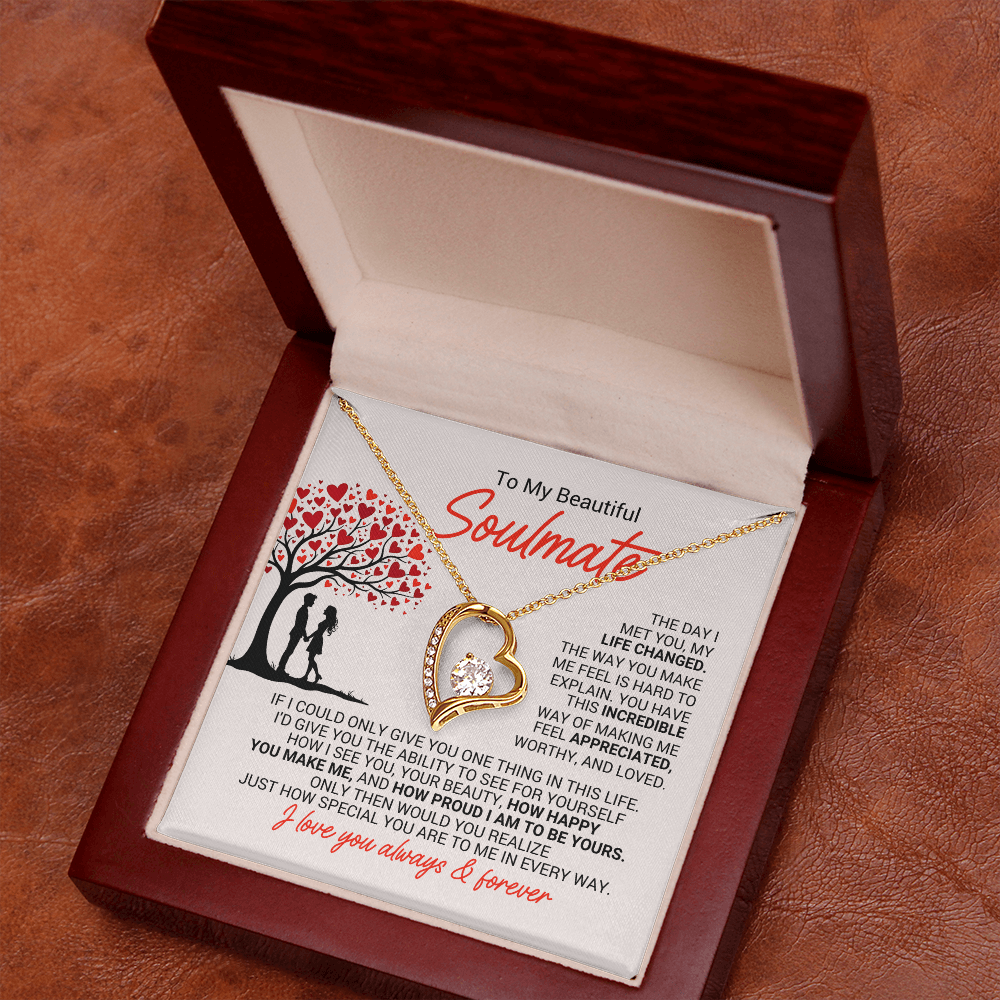To My Soulmate Necklace - Soulmate Jewelry for Her - Anniversary Birthday Gift for Wife Girlfriend Soulmate