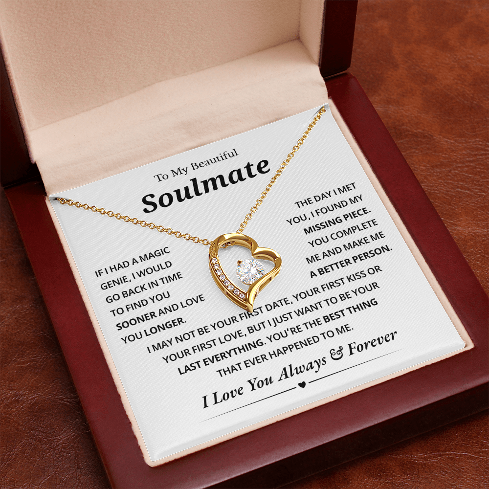 To My Soulmate Necklace for Wife From Husband, Jewelry for Girlfriends