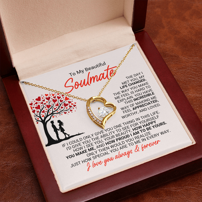 To My Soulmate Necklace - Soulmate Jewelry for Her - Anniversary Birthday Gift for Wife Girlfriend Soulmate