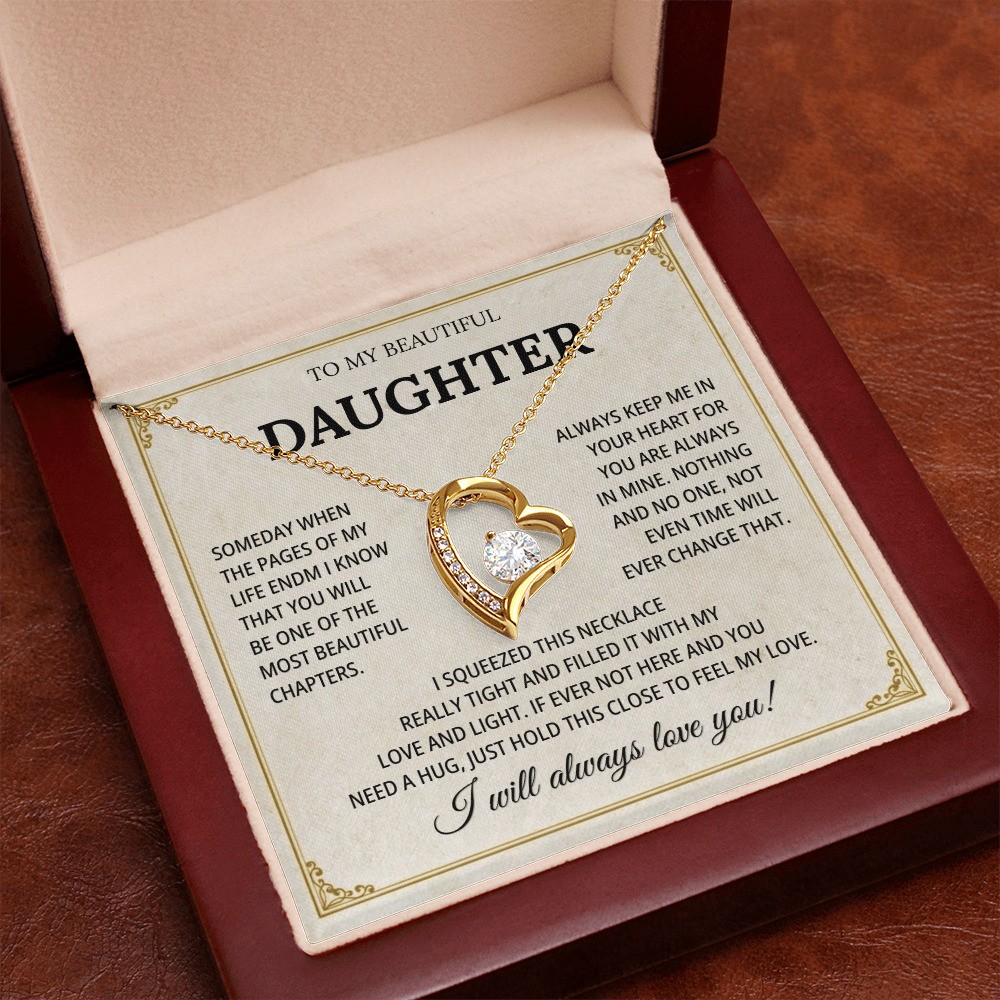To My Beautiful Daughter Necklace From Mommy, Perfect for Mother's Day