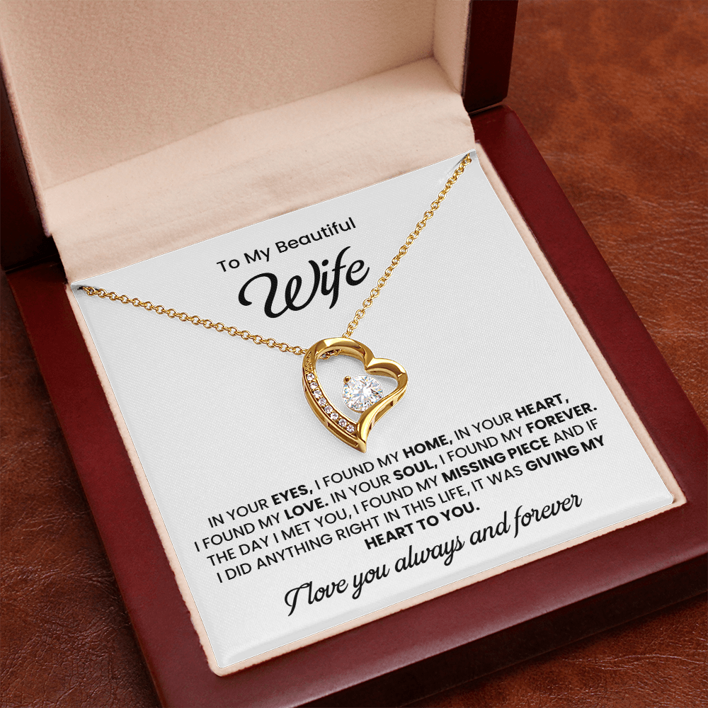 To My Wife Necklace | Gift for Wife Anniversary | Birthday Gift for Wife