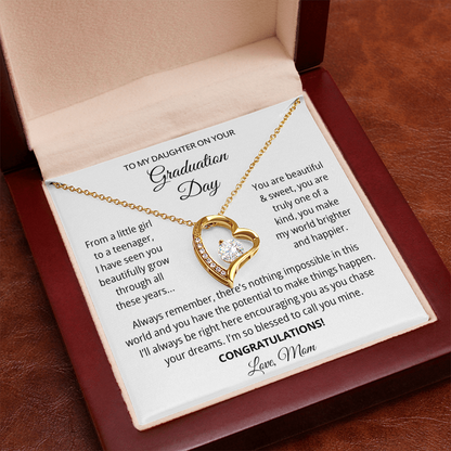 To My Daughter Graduation Gift Necklace From Mom