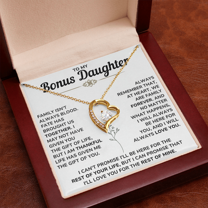 To My Bonus Daughter Gifts - Forever Love Necklace