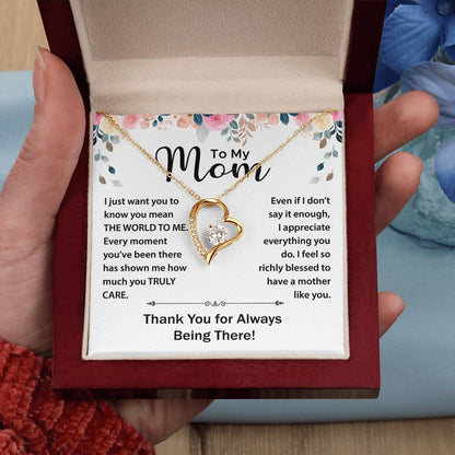 To My Mom - Your Love is Boundless - Necklace With Heartfelt Message Card