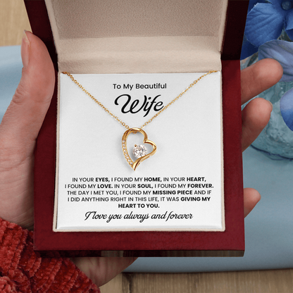To My Wife Necklace | Gift for Wife Anniversary | Birthday Gift for Wife