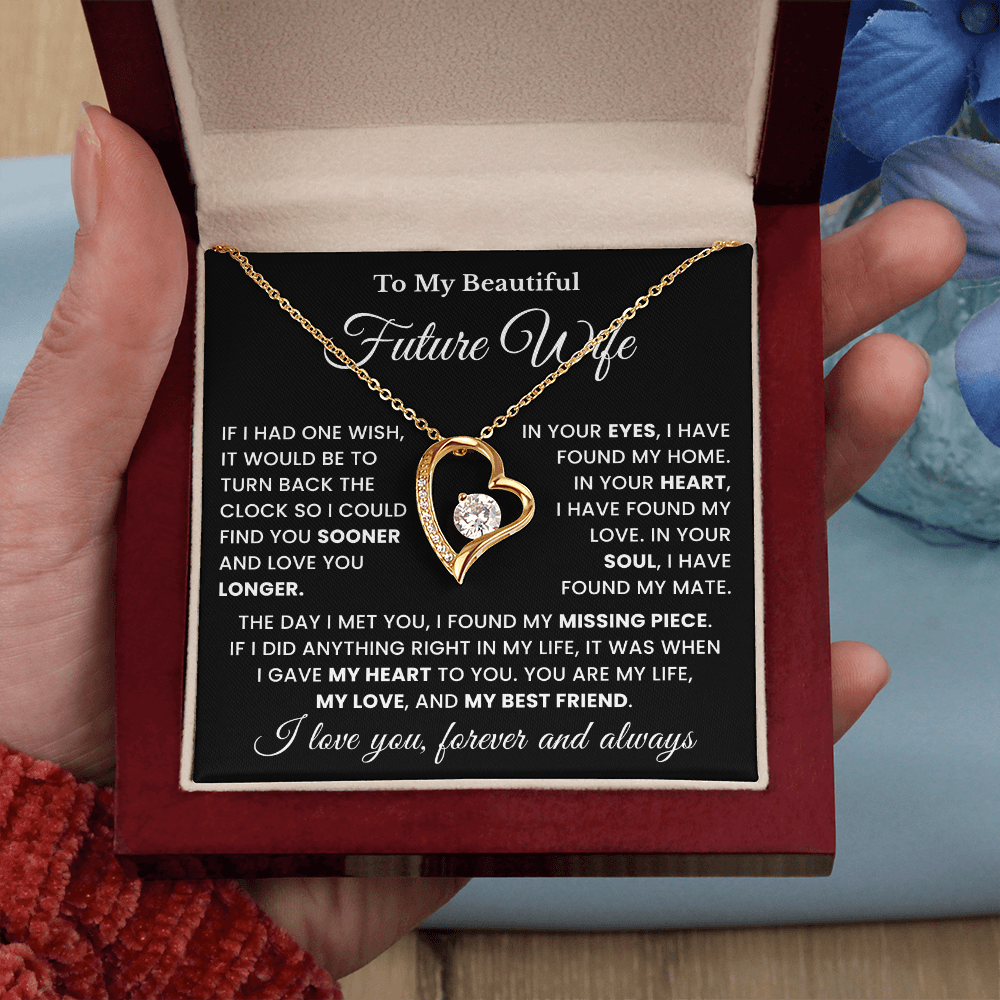 Valentine's Necklace Gifts For Future Wife With Message Card Elegant Gift Box