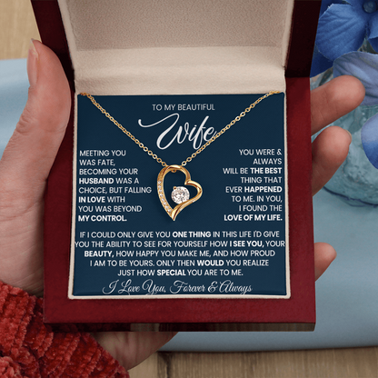 To My Wife Forever Love Necklace With Heartfelt Message & Gift Box