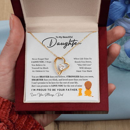 To My Daughter - Always Keep Me in Your Heart - Forever Love Necklace