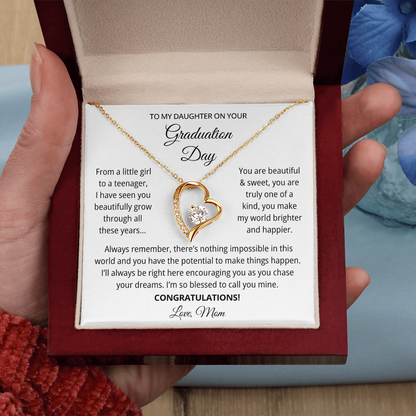 To My Daughter Graduation Gift Necklace From Mom
