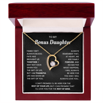 To My Bonus Daughter Necklace Gift From Bonus Mom Dad With Beautiful Gift Box