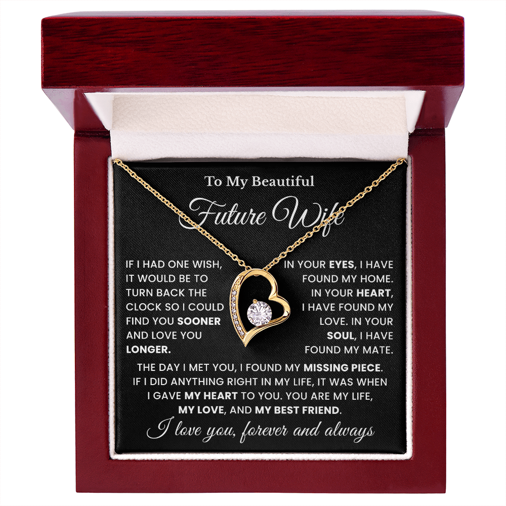 Valentine's Necklace Gifts For Future Wife With Message Card Elegant Gift Box