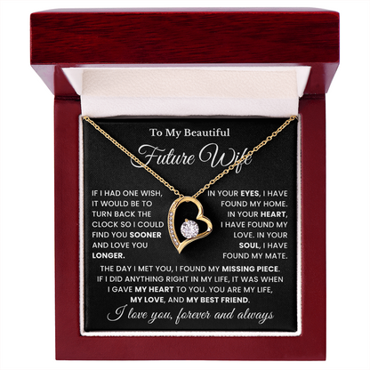 Valentine's Necklace Gifts For Future Wife With Message Card Elegant Gift Box
