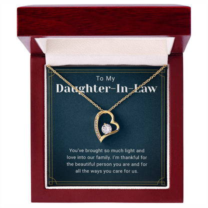 Daughter in Law Necklace With Heartfelt Message Card & Gift Box