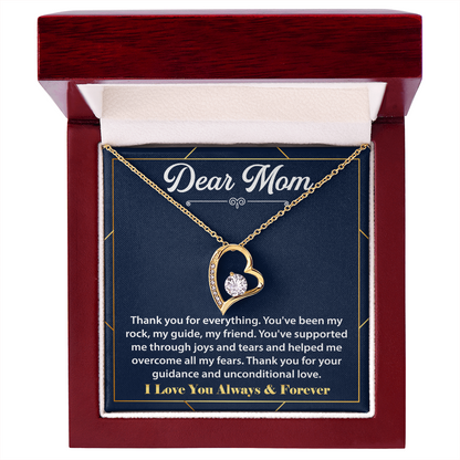 Dear Mom - a Mom Like You is the Sweetest Gift - Forever Love Necklace