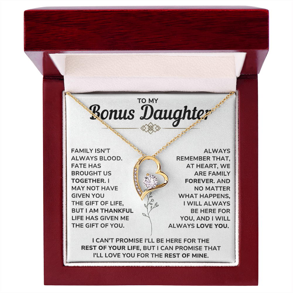 To My Bonus Daughter Gifts - Forever Love Necklace