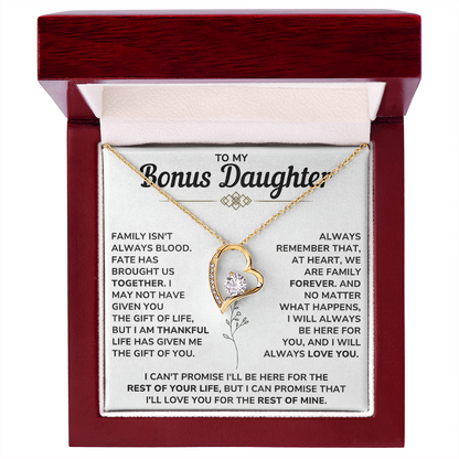 To My Bonus Daughter Gifts - Forever Love Necklace