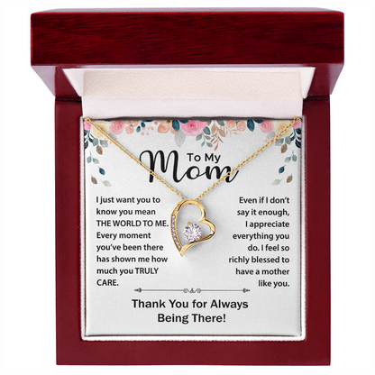 To My Mom - Your Love is Boundless - Necklace With Heartfelt Message Card