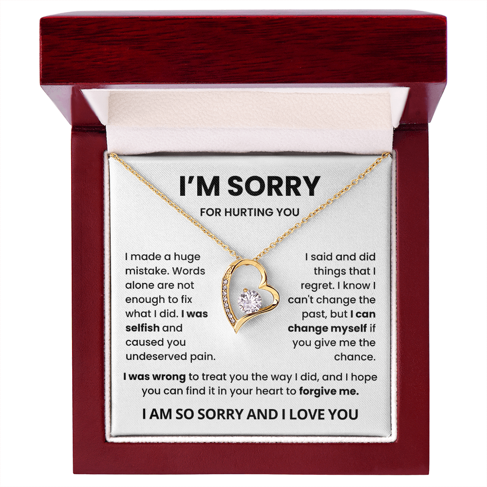 I'm Sorry Necklace Gift for Her- Apology to Girlfriend, Wife On Birthday, Valentines