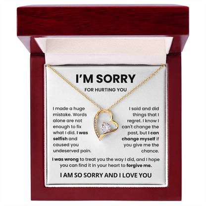 I'm Sorry Necklace Gift for Her- Apology to Girlfriend, Wife On Birthday, Valentines
