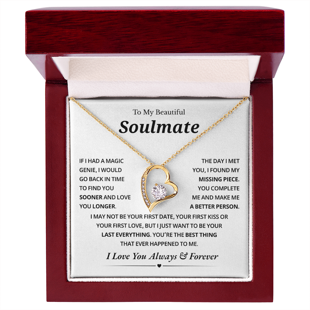 To My Soulmate Necklace for Wife From Husband, Jewelry for Girlfriends
